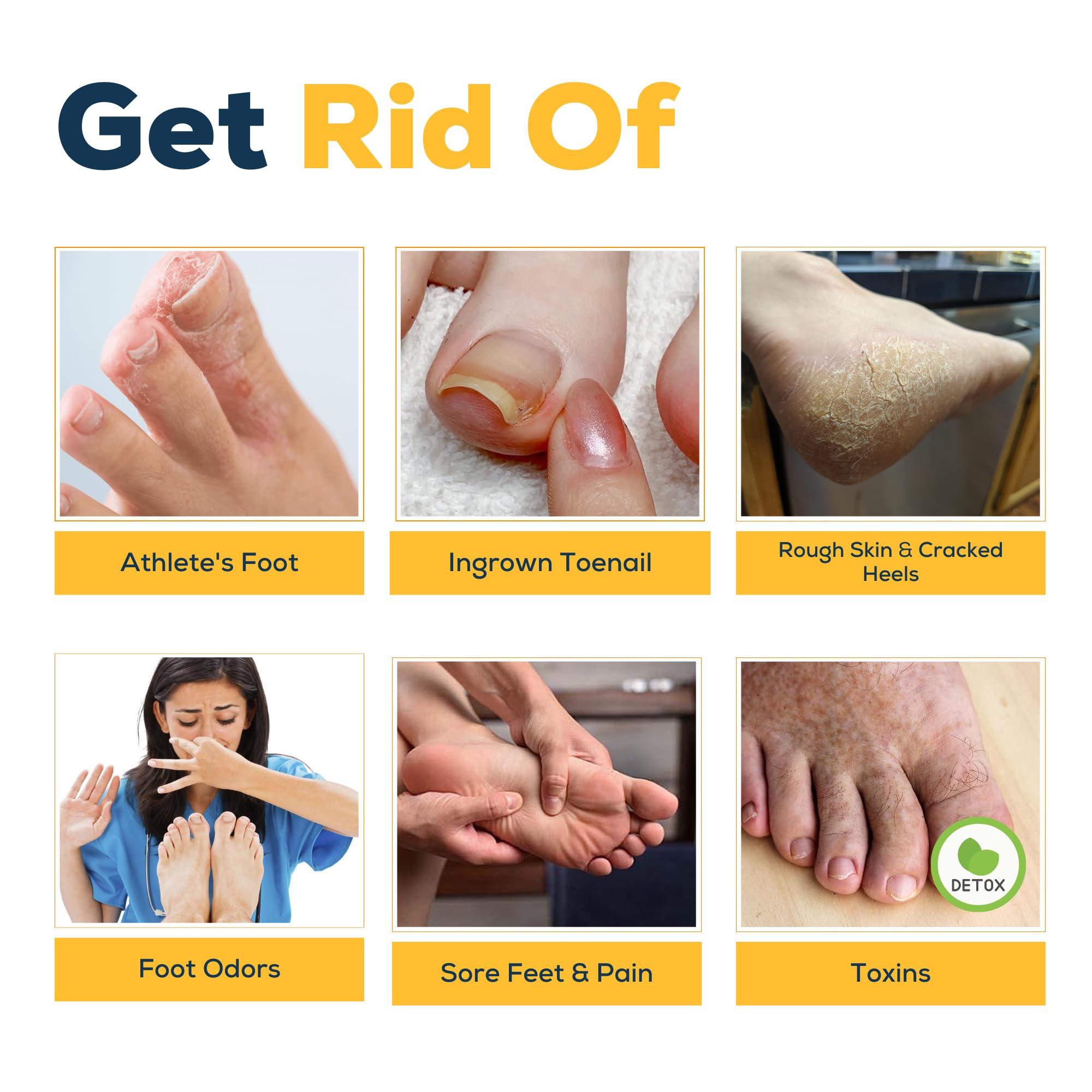 Foot Cure Citrus Detox foot soak bottle with lemon and lavender for calming aroma.