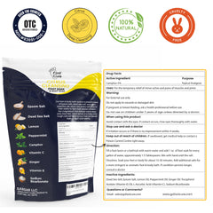 Foot Cure Citrus Detox foot soak close-up shows Epsom salts for relaxing relief.