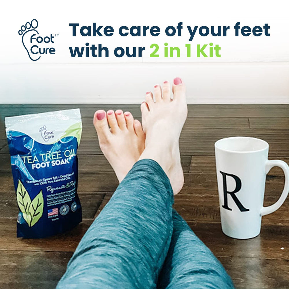 Foot Cure Foot care packaging highlighting American-made quality.