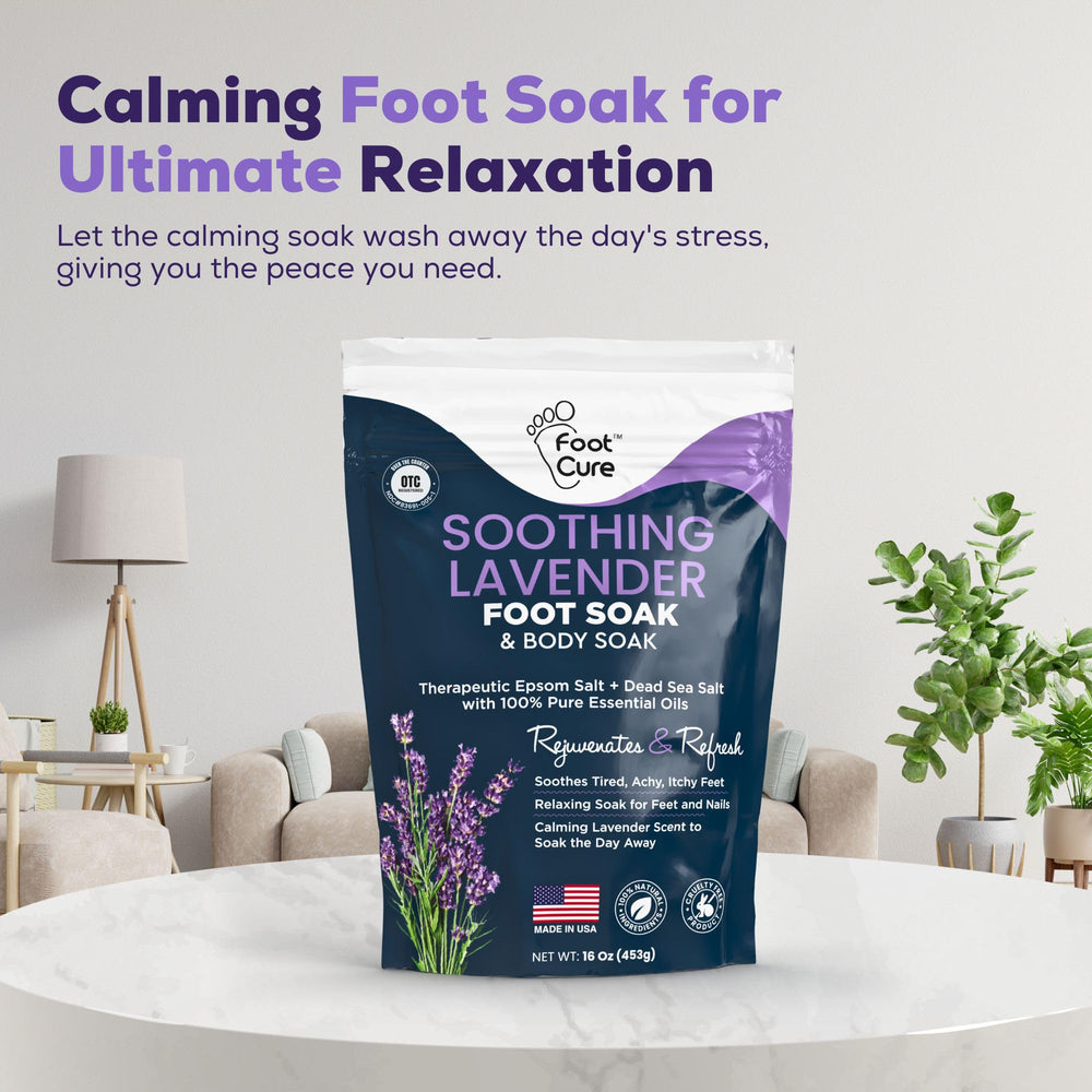 FOOT CURE hydrating foot soak provides deep moisture for dry feet.