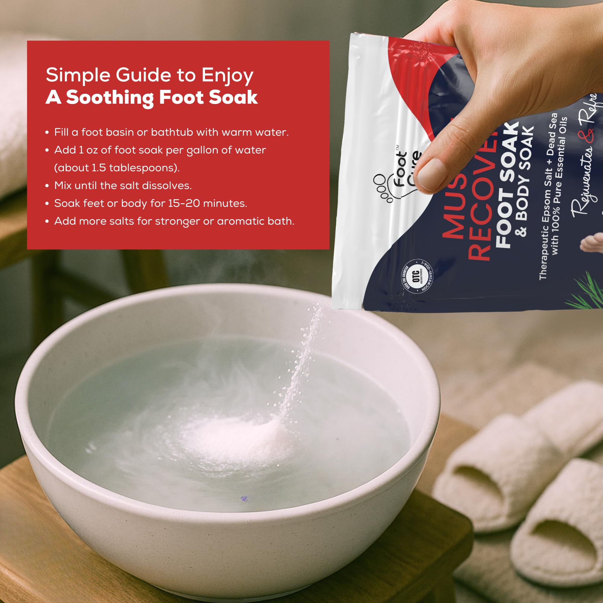Foot Cure Refreshing foot care session leaves feet revived.