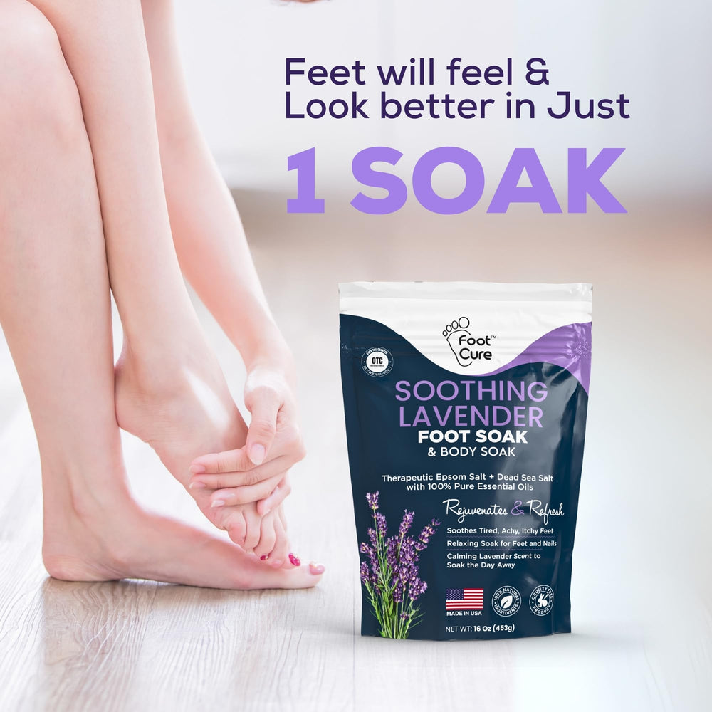 Foot Cure softening calluses for sandal-ready feet.