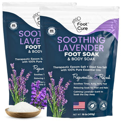 FOOT CURE soothing lavender foot soak pack-2 offers at-home spa comfort.