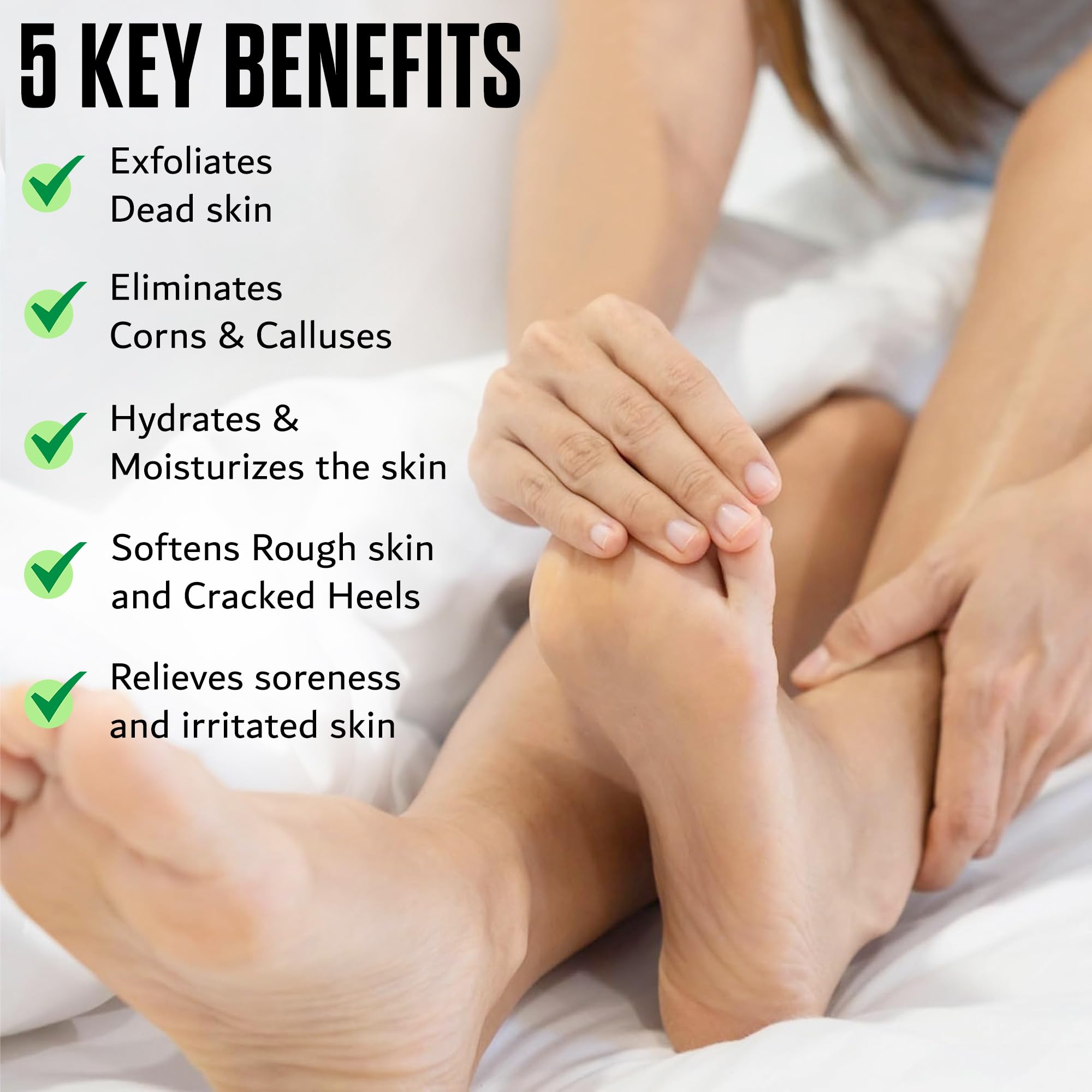 FOOT CURE Tea Tree Oil Balm close-up emphasizing callus softening.