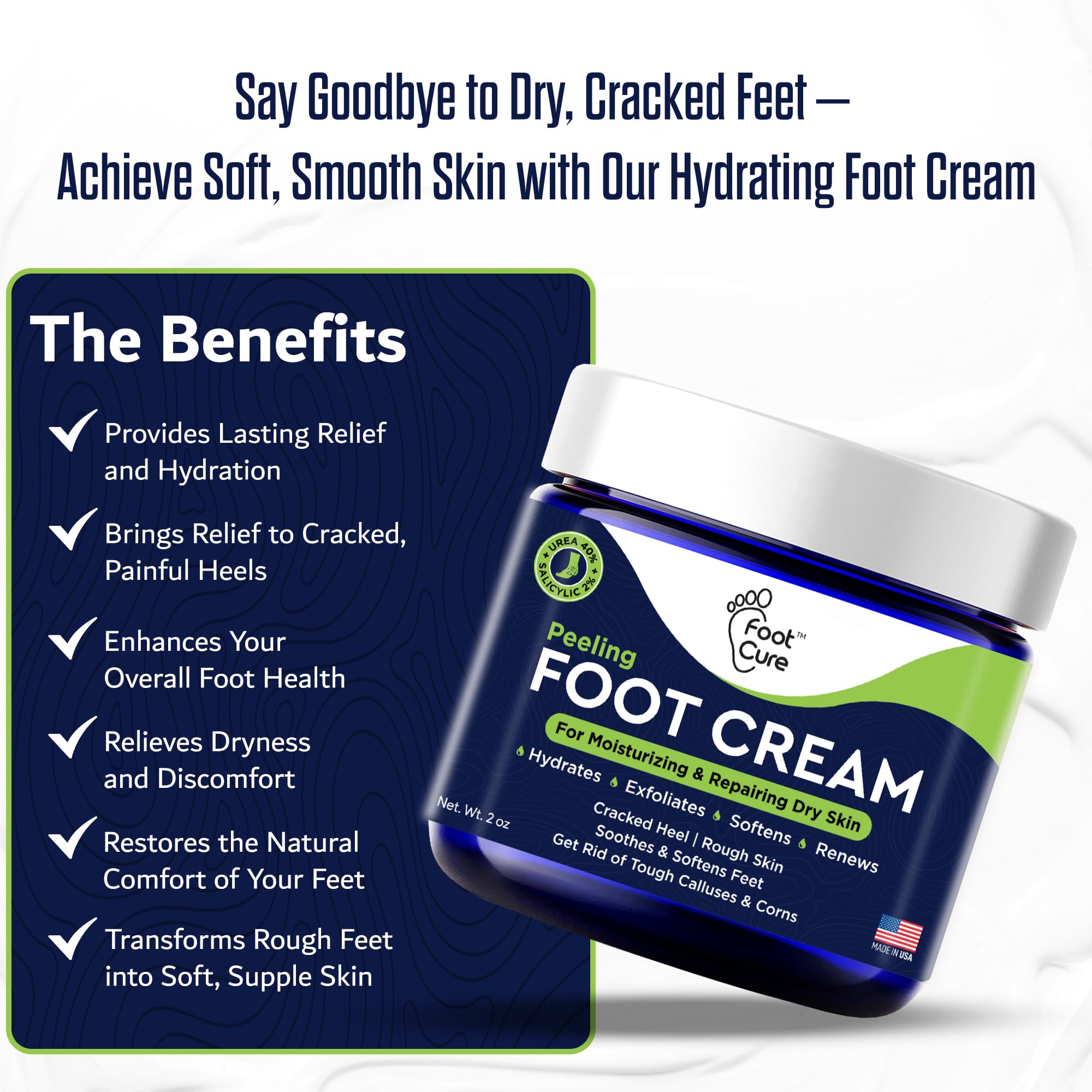 FOOT CURE Tea Tree Oil Foot Cream on callus area for softening