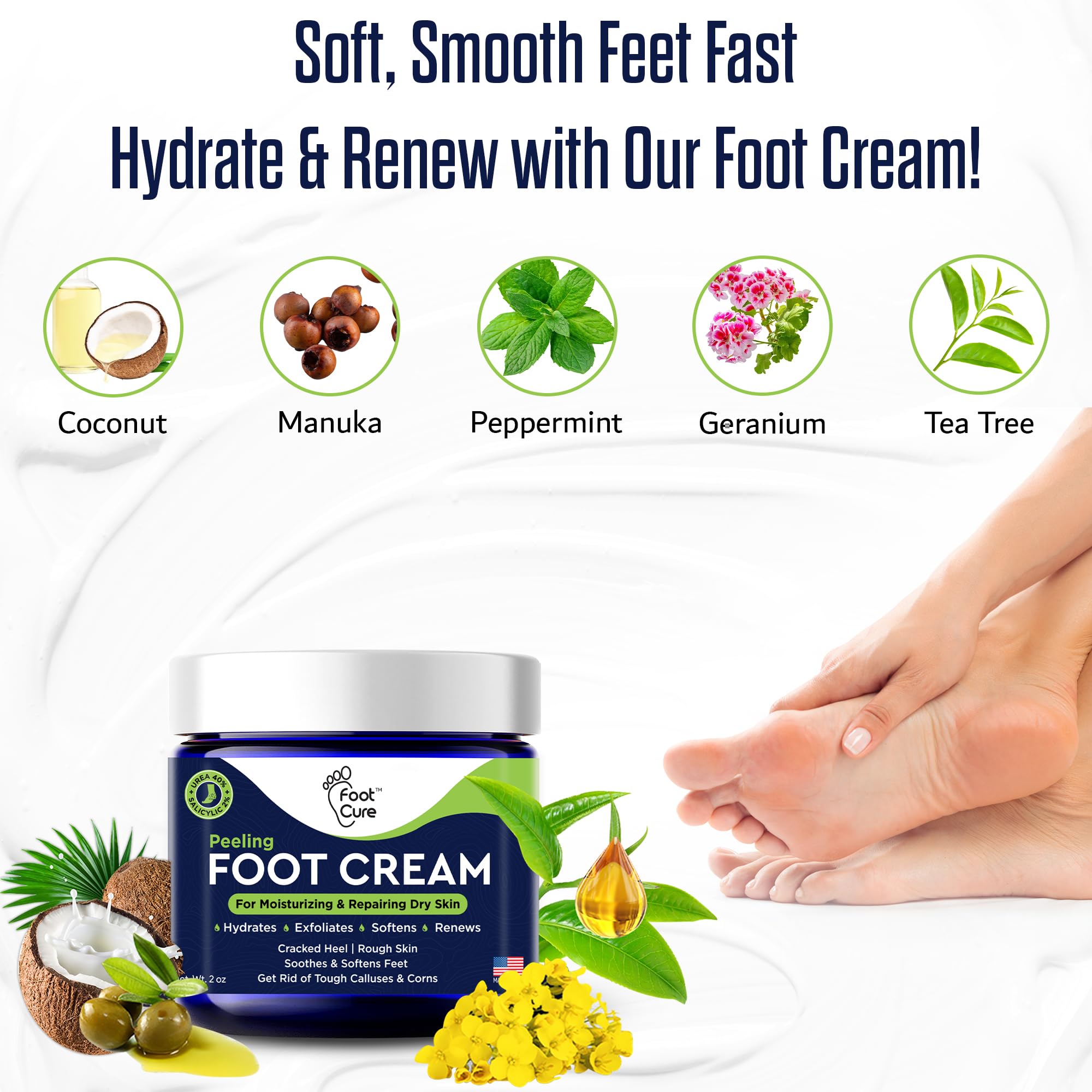FOOT CURE Tea Tree Oil Foot Cream hydrates dry skin