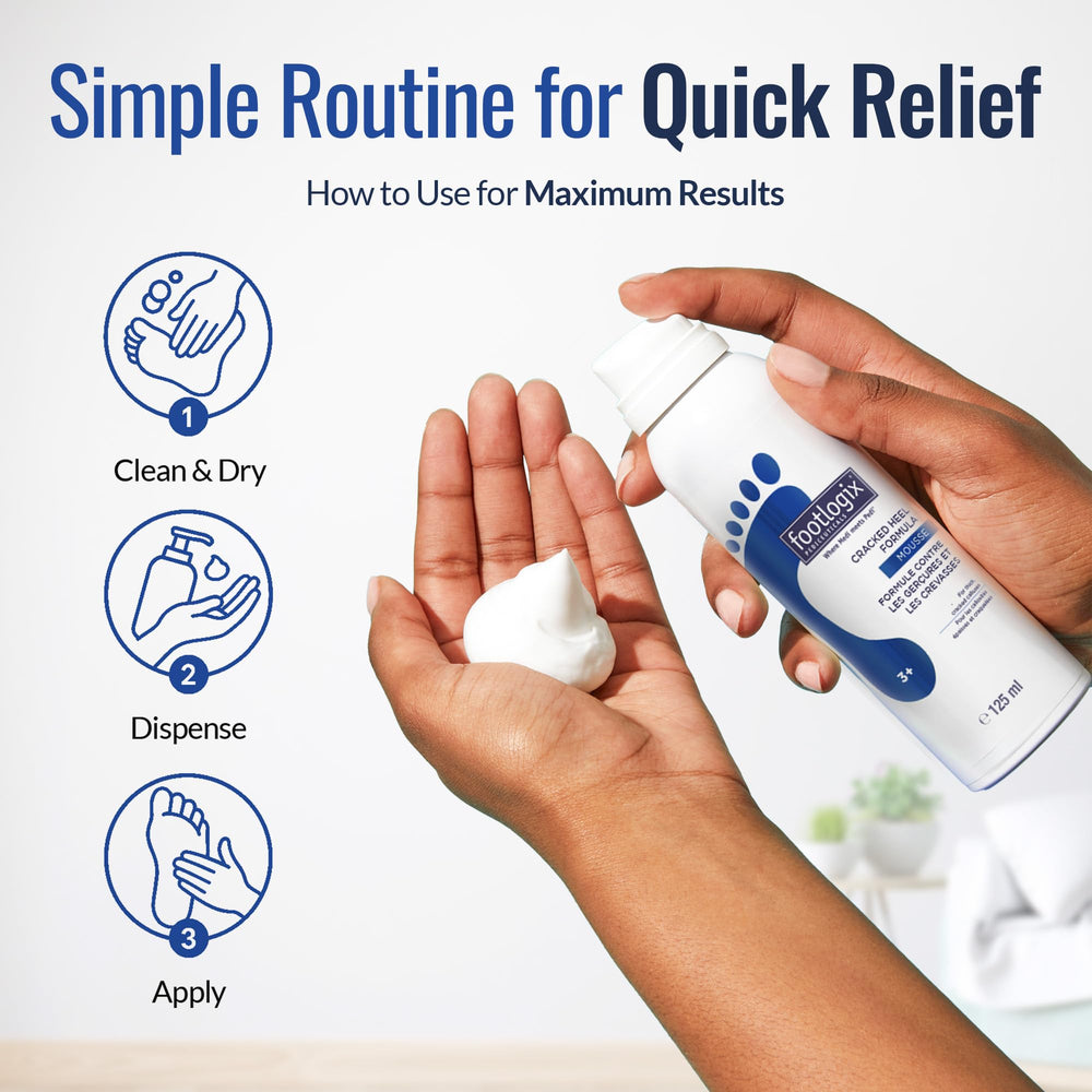 Footlogix Cracked Heel Formula application scene demonstrates smooth routine