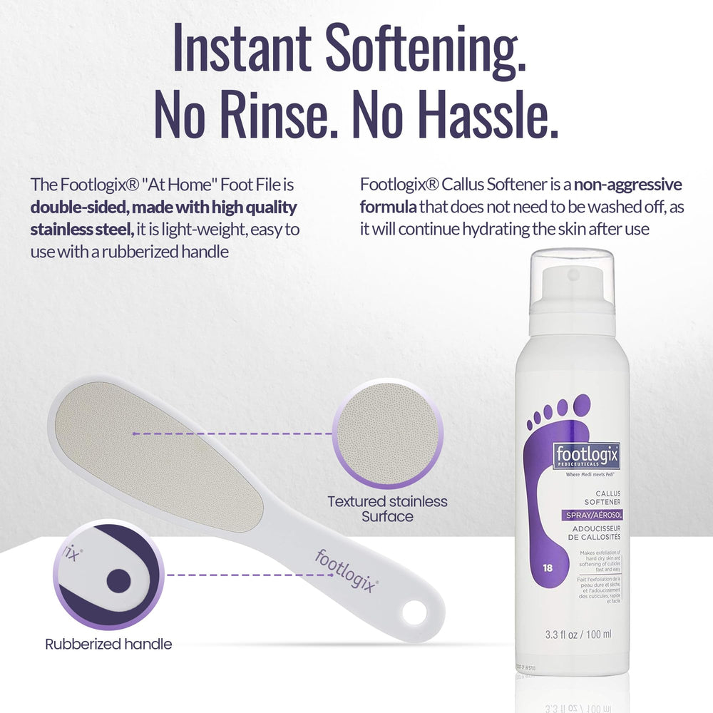 Footlogix Heel-care treatment visual showing softened skin preparation