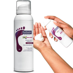 Footlogix Rough Skin Formula bottle highlighting Spiraleen for deeper hydration