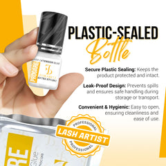 Forabeli Pro Care 8-week retention glue on lash tray demonstrates secure bonding.