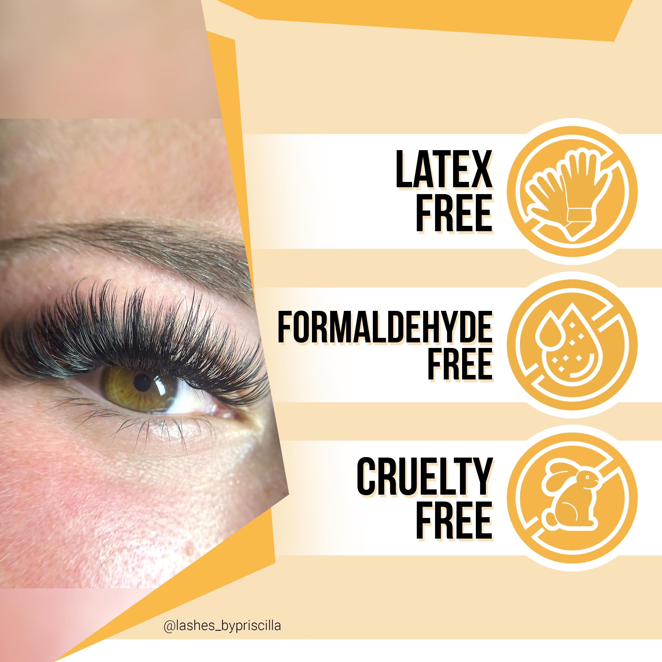 Forabeli Pro Care black lash glue closeup emphasizing bold defined lash line.