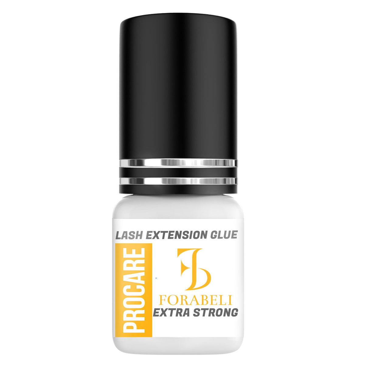 Forabeli Pro Care lash glue bottle closeup highlighting professional-grade adhesive.