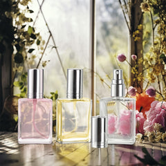 Foraineam 15ml clear glass bottle with cap; leak-free fragrance refills.