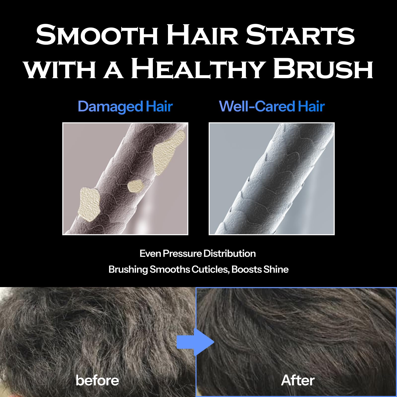 FORBEAUT Shadow Hair Brush airflow design promotes faster drying with less heat exposure.