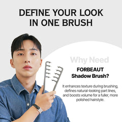 FORBEAUT Shadow Hair Brush in-use for men's styling demonstrates versatile look creation.