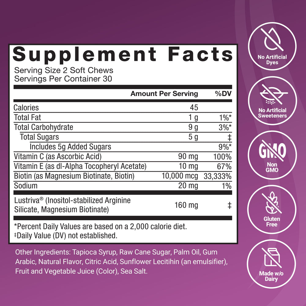 Force Factor chew next to ruler showing serving size and scale