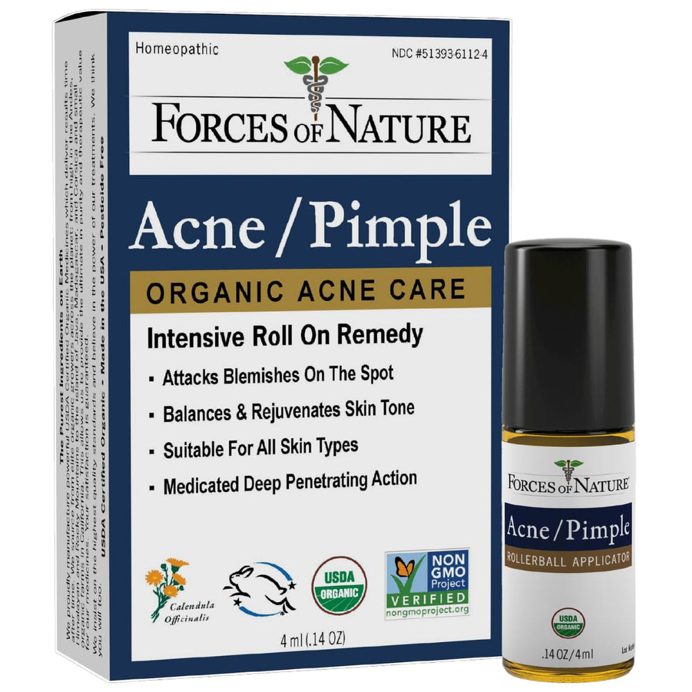 Forces of Nature acne-rollerball spot application targets blemishes with targeted, quick-drying action.