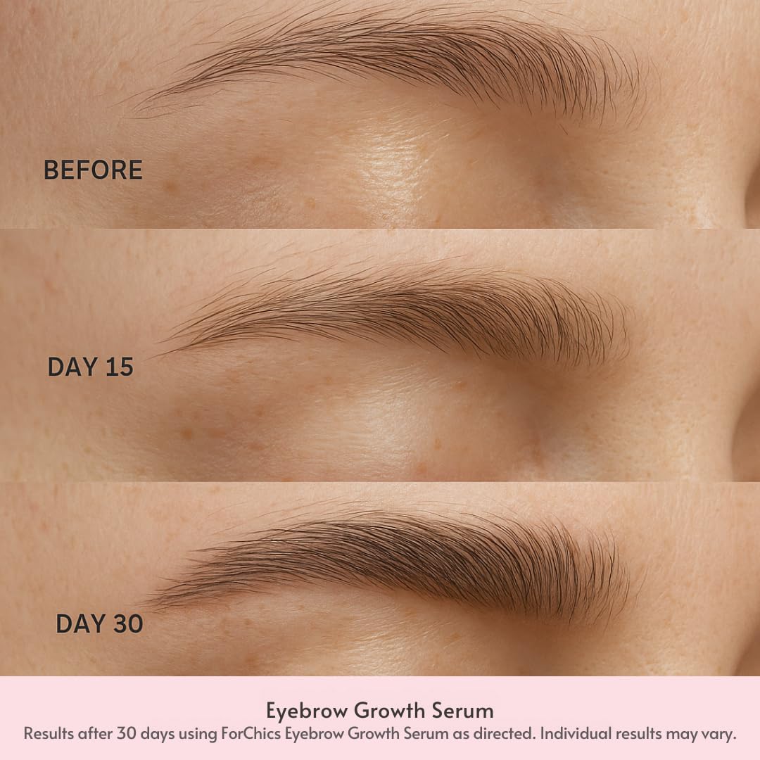 Forchics Eyebrow Growth Serum applicator demonstrates precise daily swipe