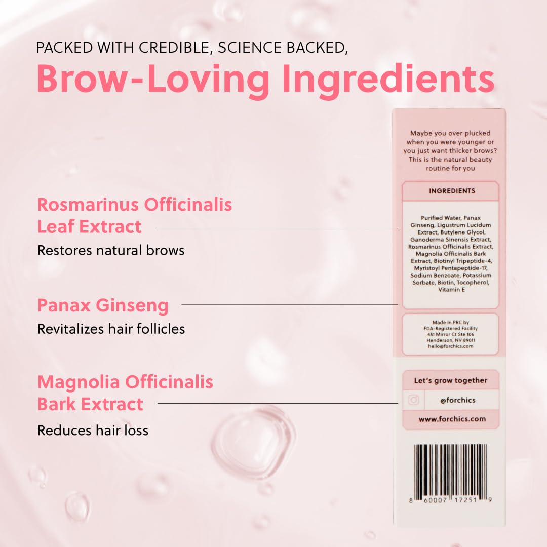 Forchics Eyebrow Growth Serum lifestyle shot suggesting natural brow enhancement