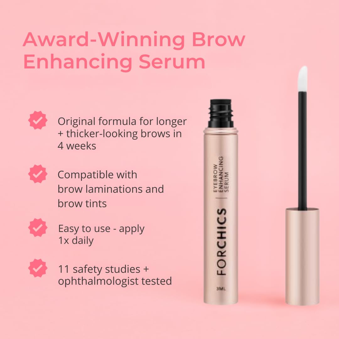 Forchics Eyebrow Growth Serum texture close up highlighting clean hormone-free actives