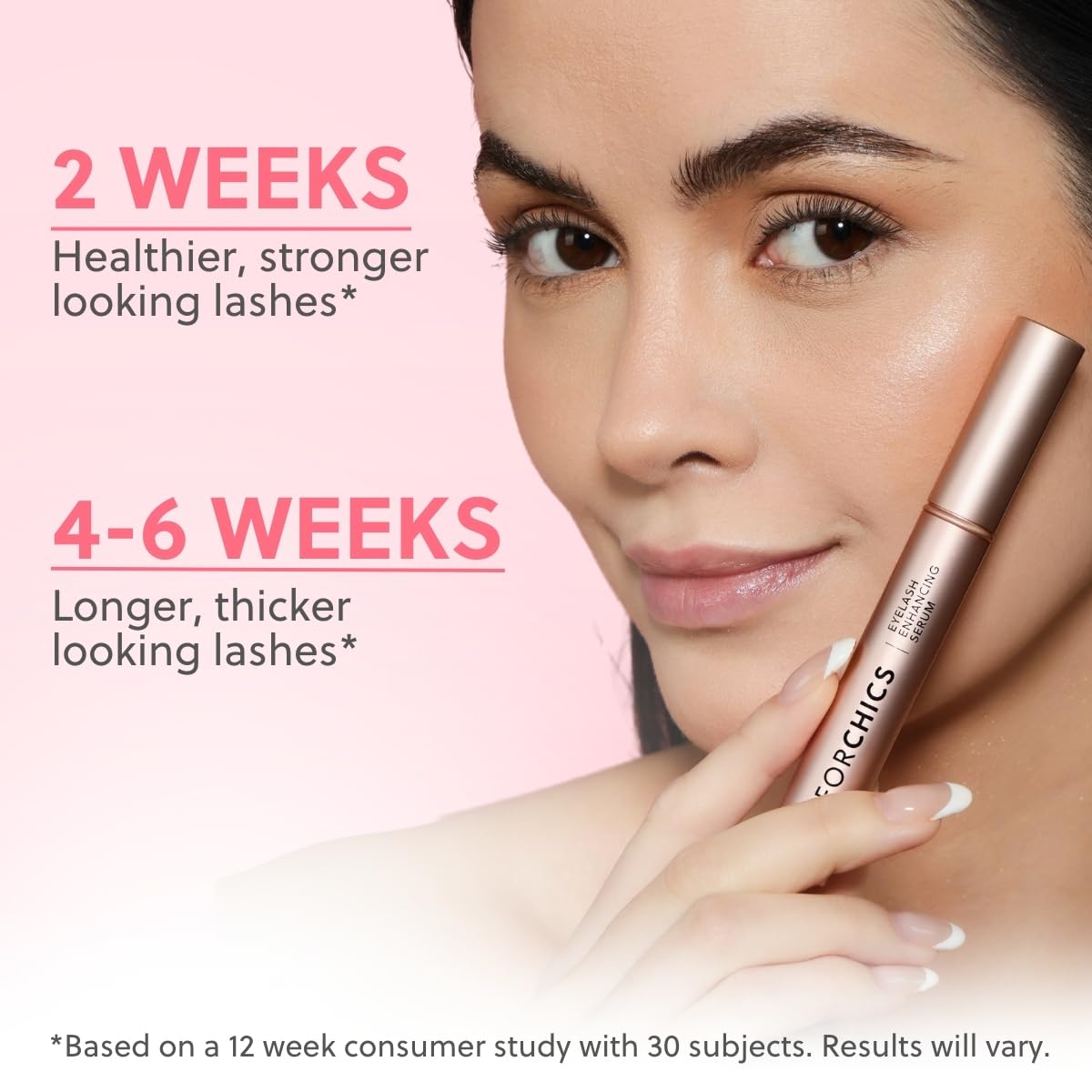 ForLash bottle closeup showing clean, gentle formula for lashes.