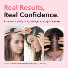 ForChics Hair Growth Serum no-residue-closeup stresses fast-absorbing finish for styling