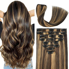 Forede clip-in hair extensions Real Human Hair 20inch for seamless volume and natural length.