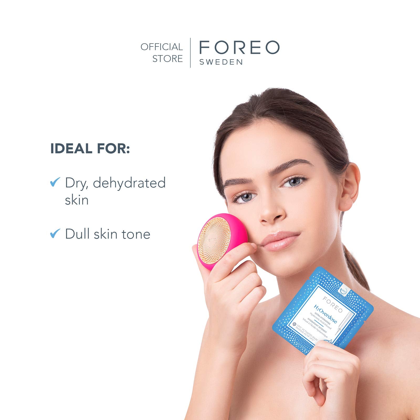 FOREO H2Overdose thermotherapy and red LED activation