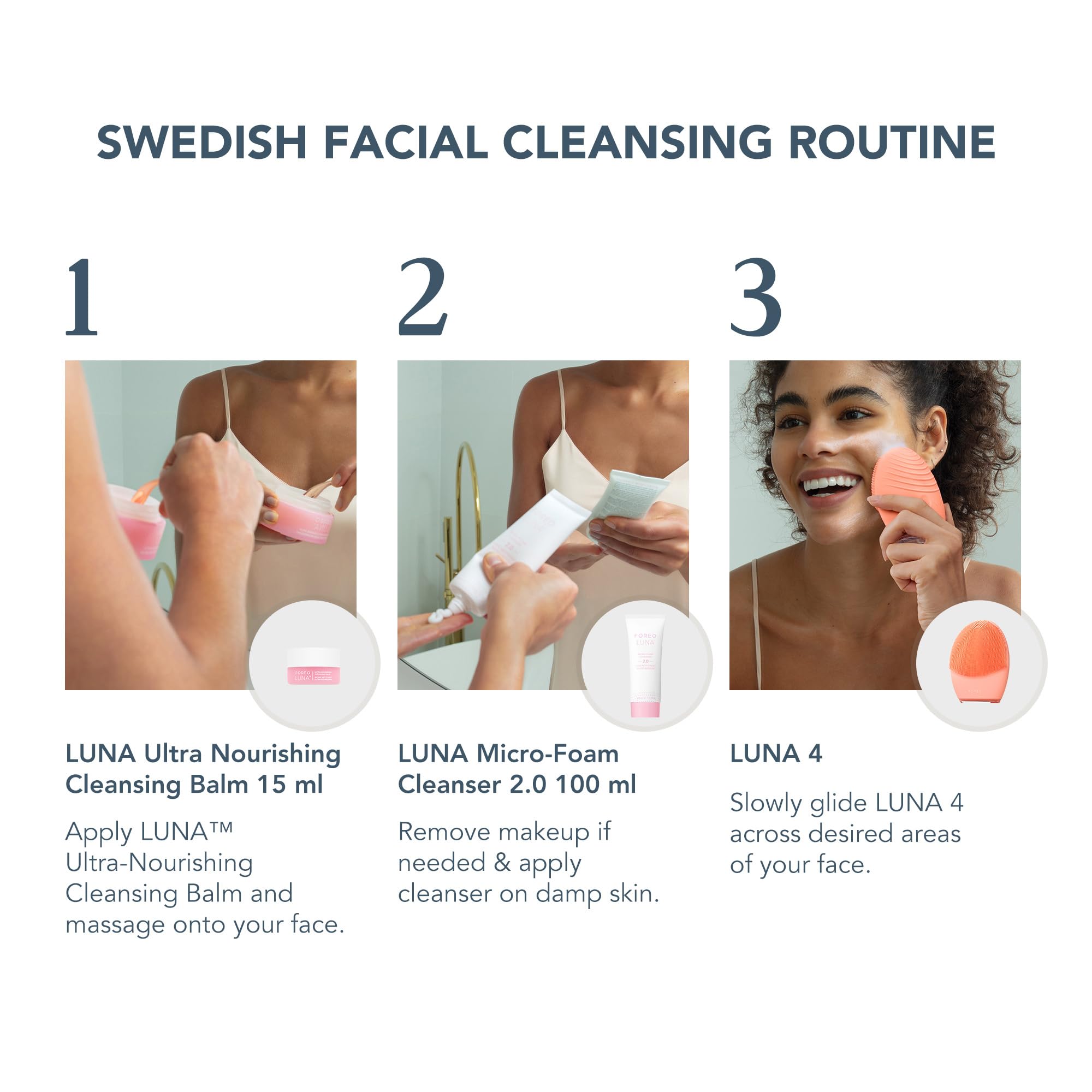FOREO LUNA 4 dial closeup shows 16 intensities for customizable cleansing.