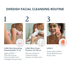 FOREO LUNA 4 dial closeup shows 16 intensities for customizable cleansing.