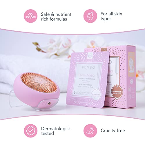 FOREO six mask pack displayed for convenient at home brightening routine.