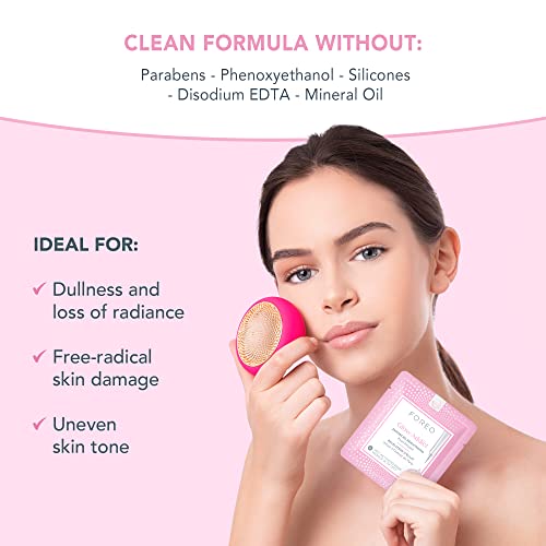 FOREO UFO device green LED thermotherapy to even skin tone.