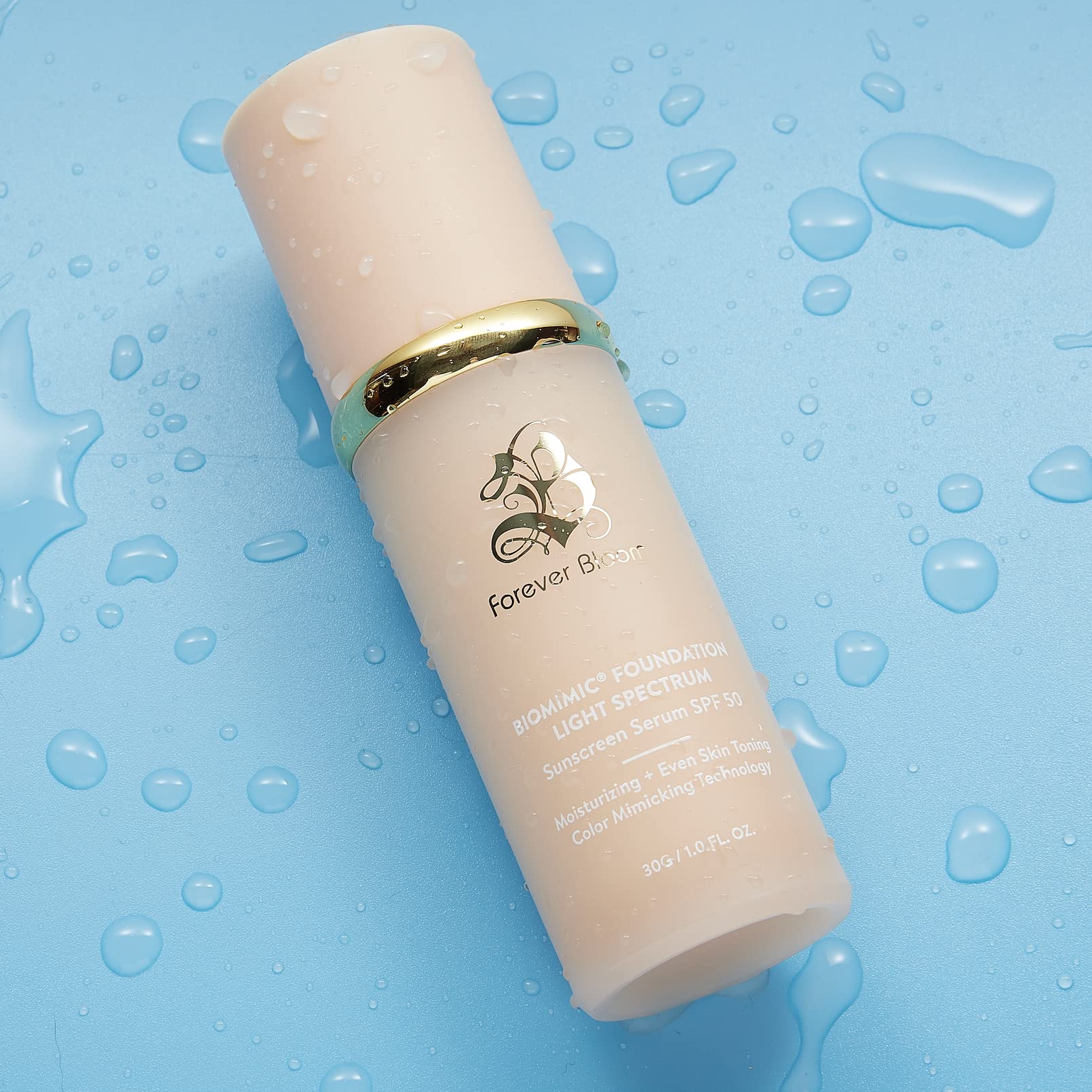 Forever Bloom Bio Mimic Foundation sweat-proof formula suited for gym, workouts, and dance classes.