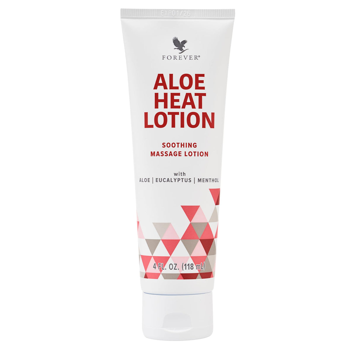 Forever Living Aloe Heat Lotion bottle pour with cooling menthol for sore muscles