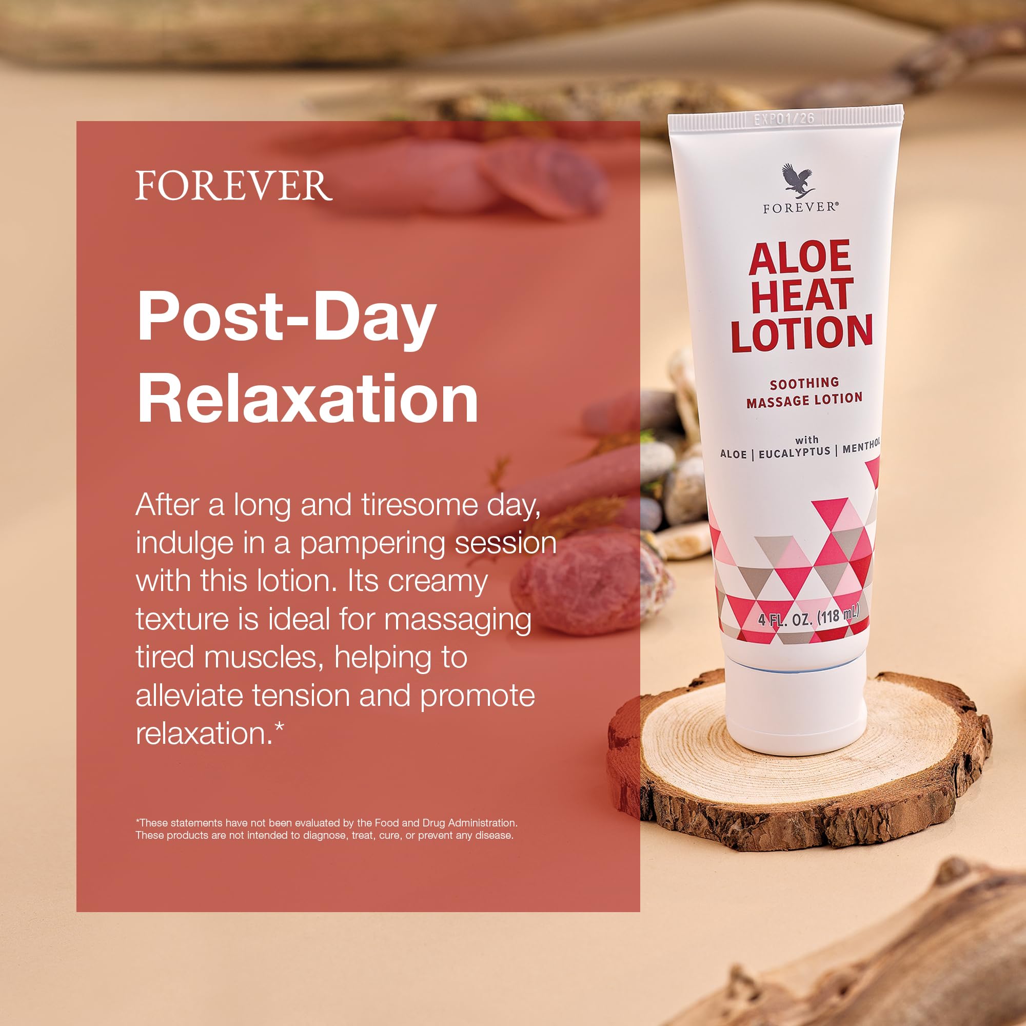 Forever Living Aloe Heat Lotion close-up showing creamy texture and nourishment