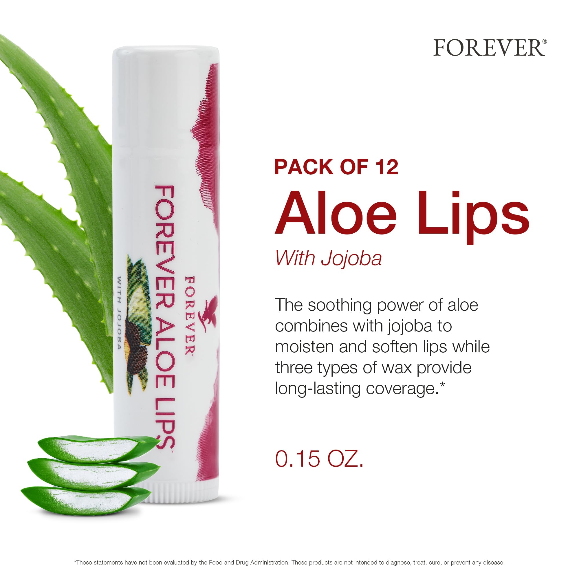 Forever Living Aloe Lips application swirls demonstrate quick moisture on dry lips.