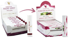 Forever Living Aloe Lips tube close-up showing soothing, hydrating lip care.
