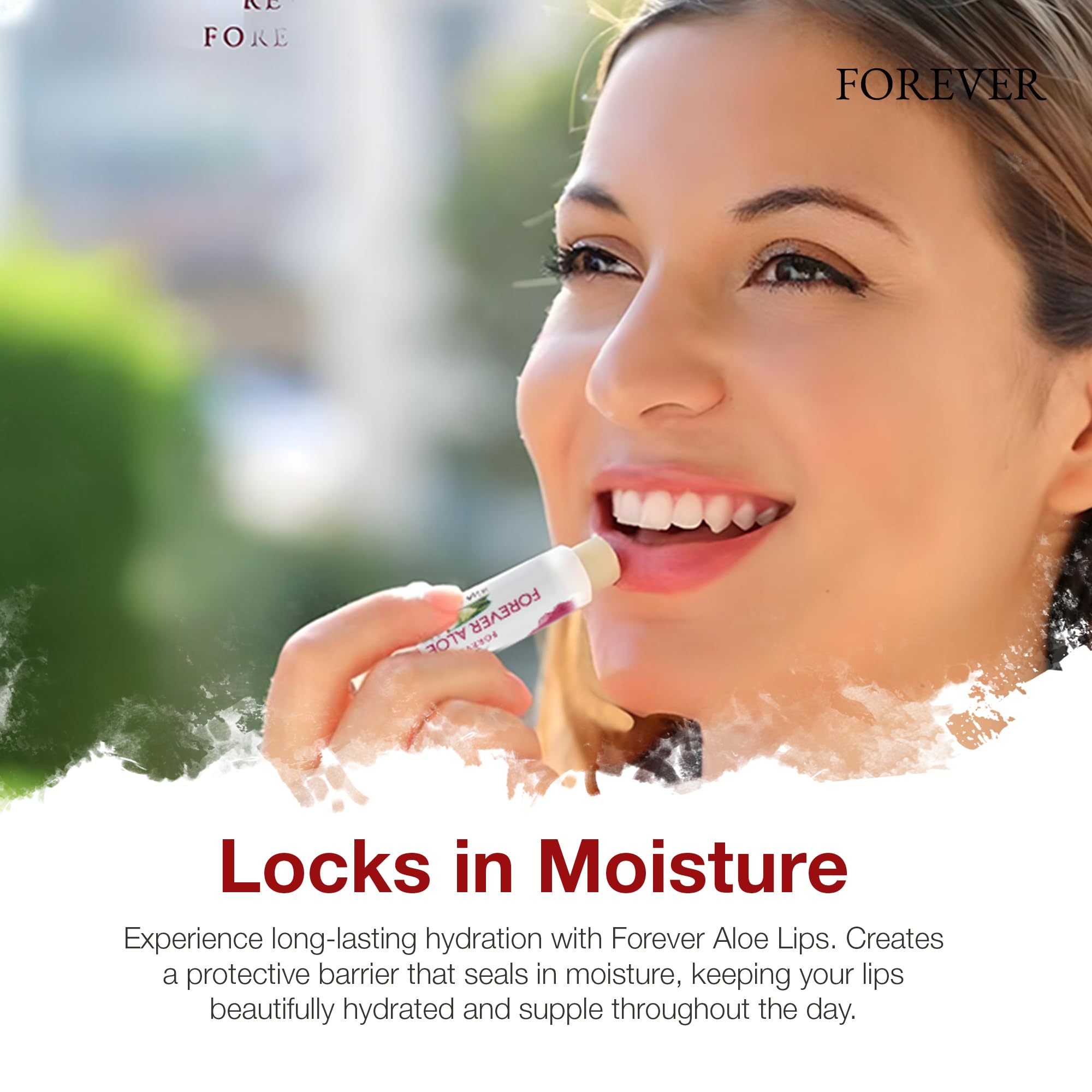 Forever Living Aloe Lips vegan and gluten-free label on packaging.