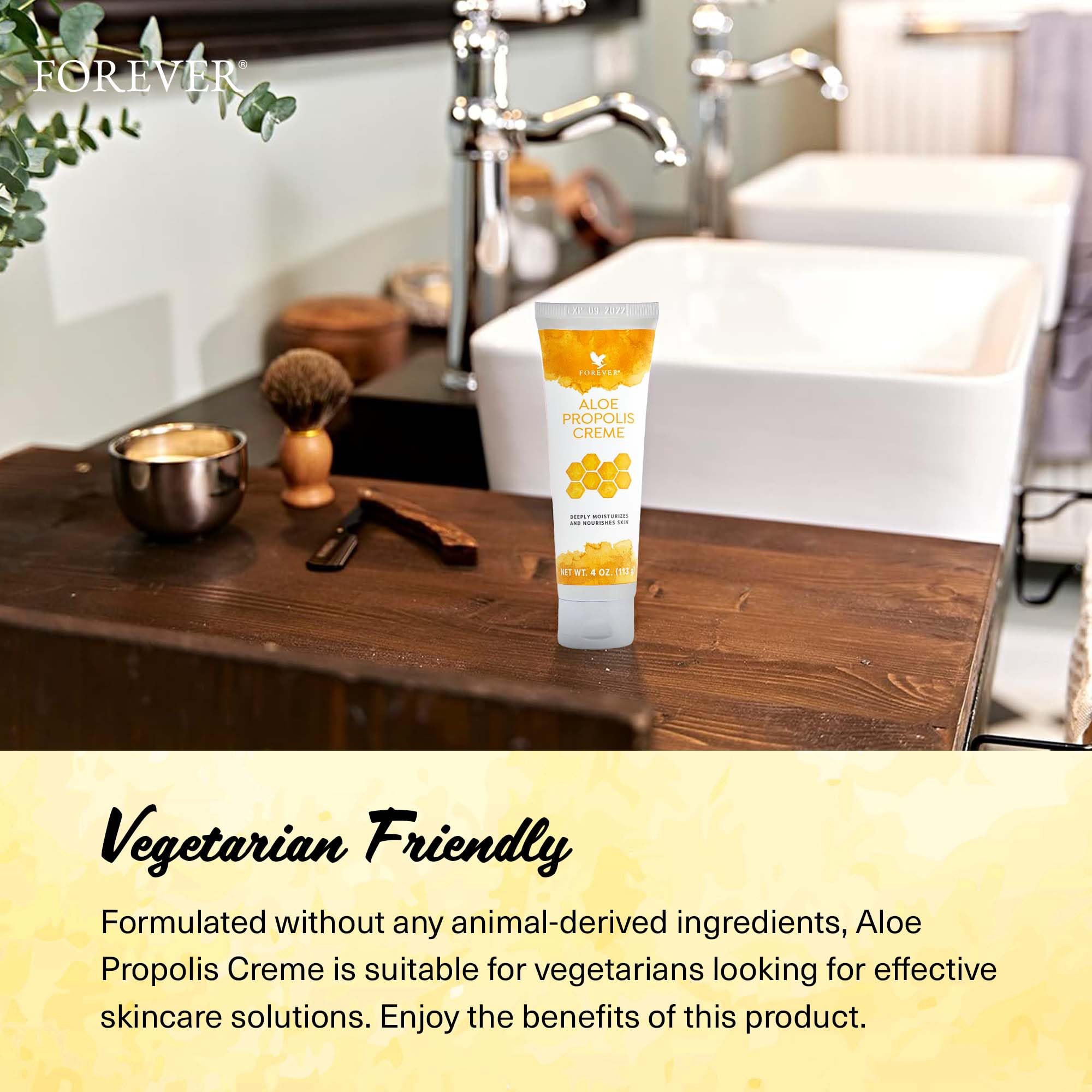 Forever Living Aloe Propolis Creme ingredients note on aloe and propolis.