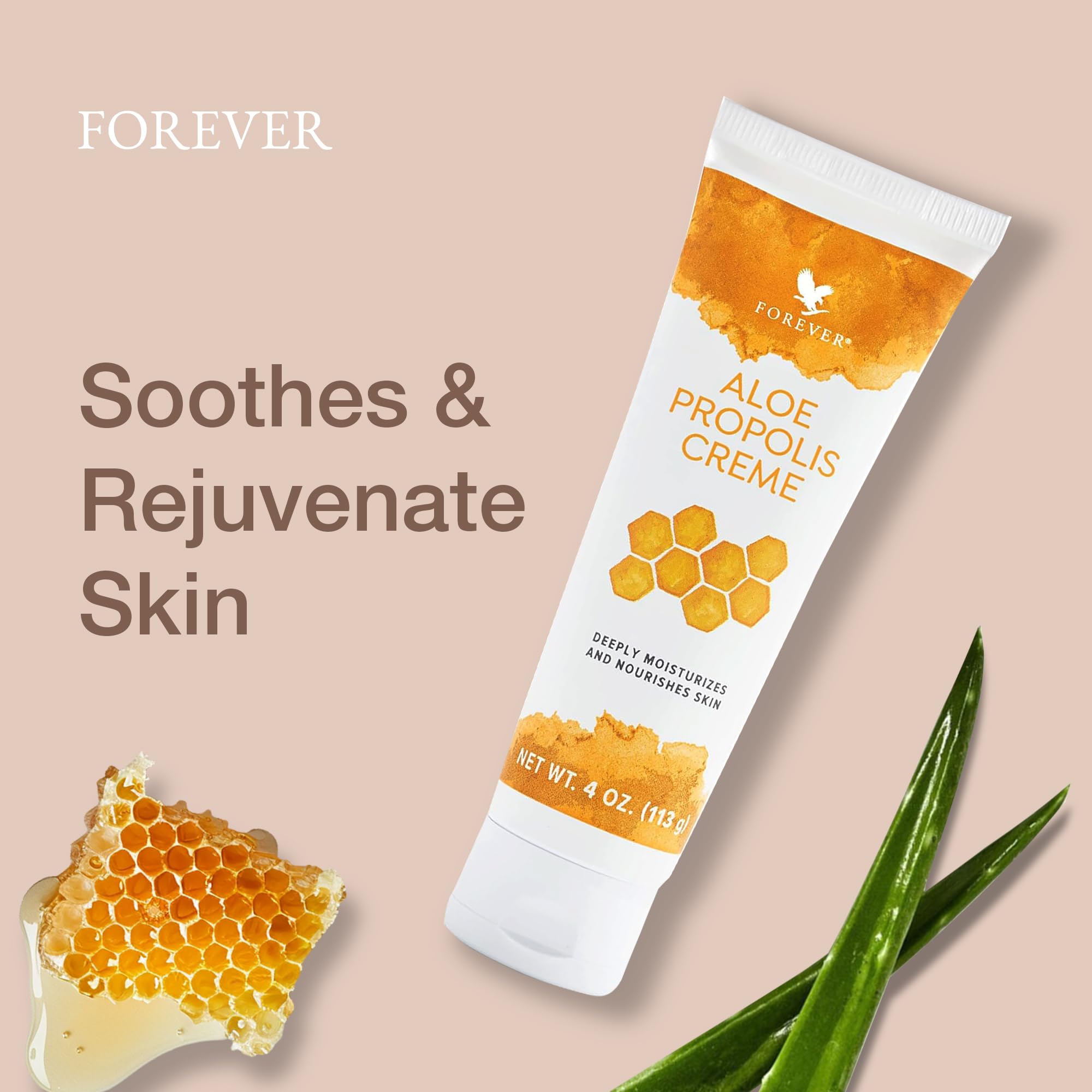 Forever Living Aloe Propolis Creme packaging on display for easy skincare routine.