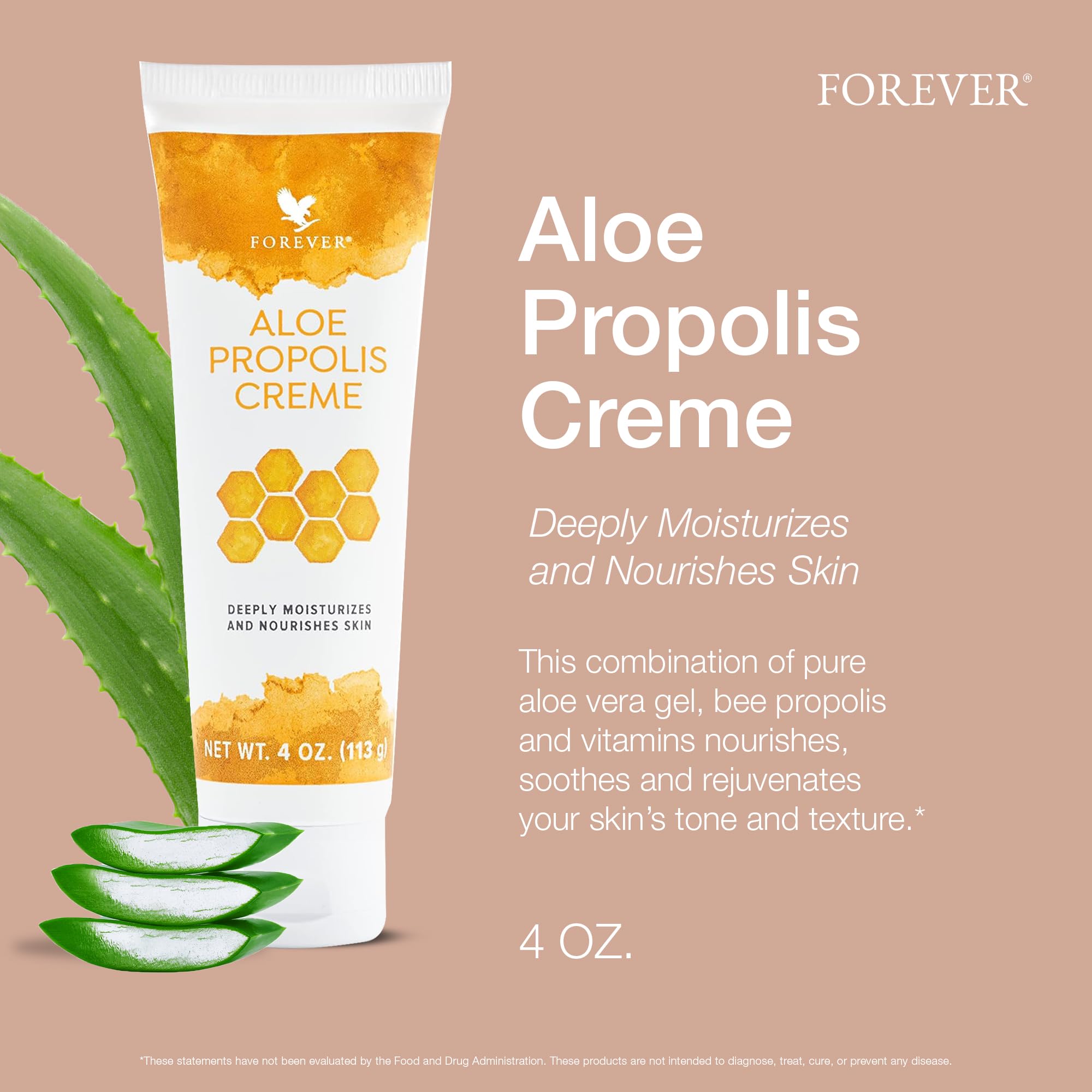 Forever Living Aloe Propolis Creme being applied for gentle nourishment on skin.