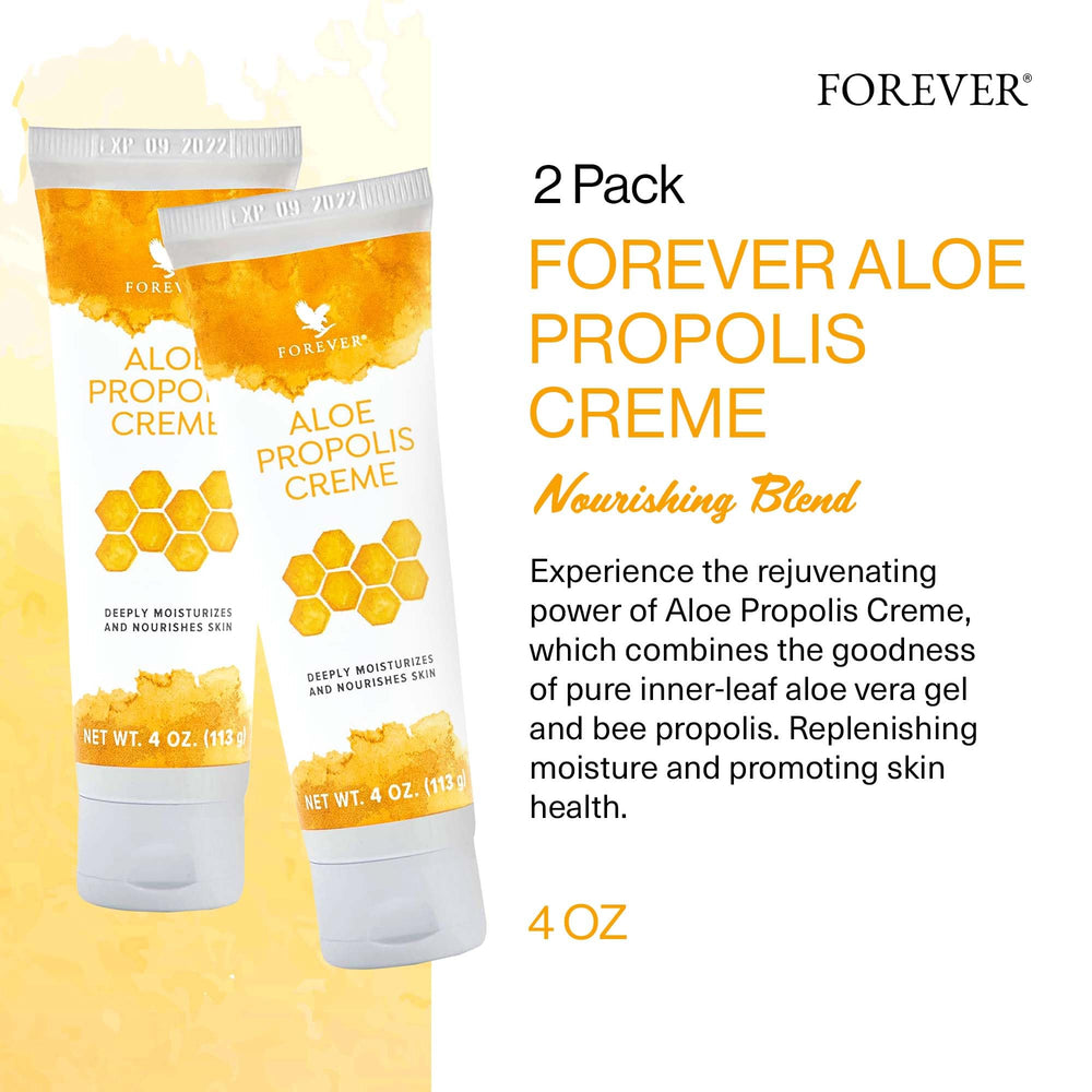 Forever Living Aloe Propolis Creme creamy texture detail emphasizing skin nourishment.