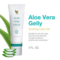 Forever Living Aloe Vera Gelly non-staining formula shown for clean, residue-free application