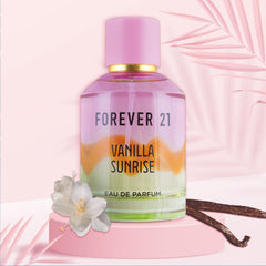 Forever 21 Vanilla Sunrise base amber—creamy warmth that lingers beautifully into evenings.