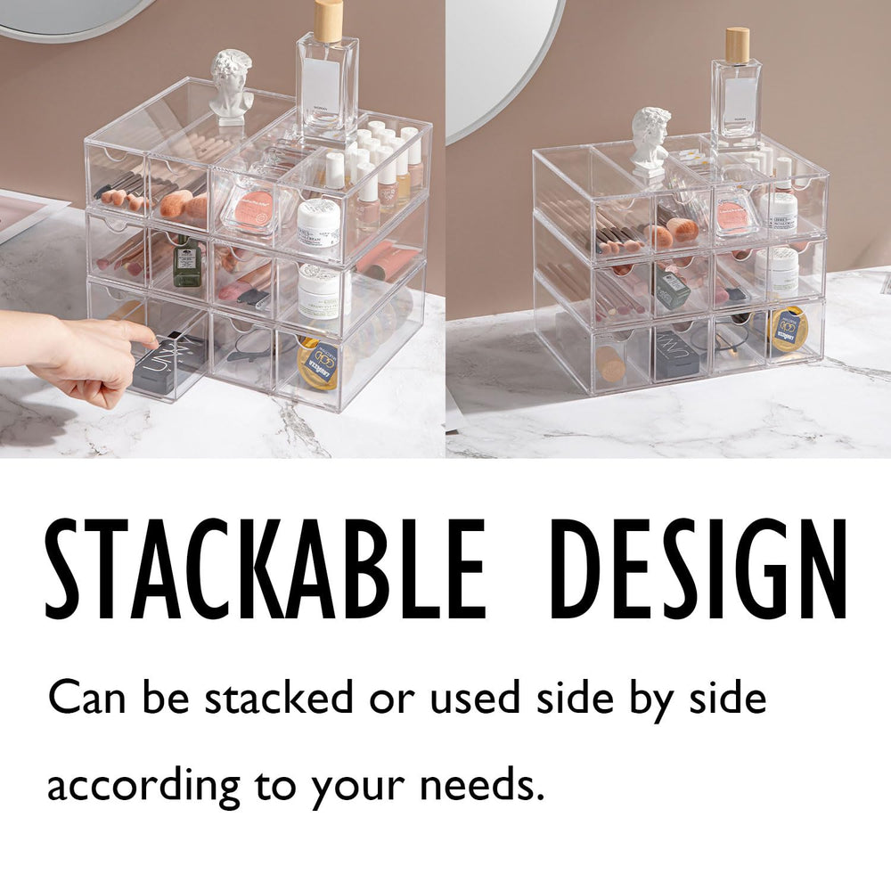 Forfuture-go Acrylic Makeup Tray display offers clear visibility for cosmetics.