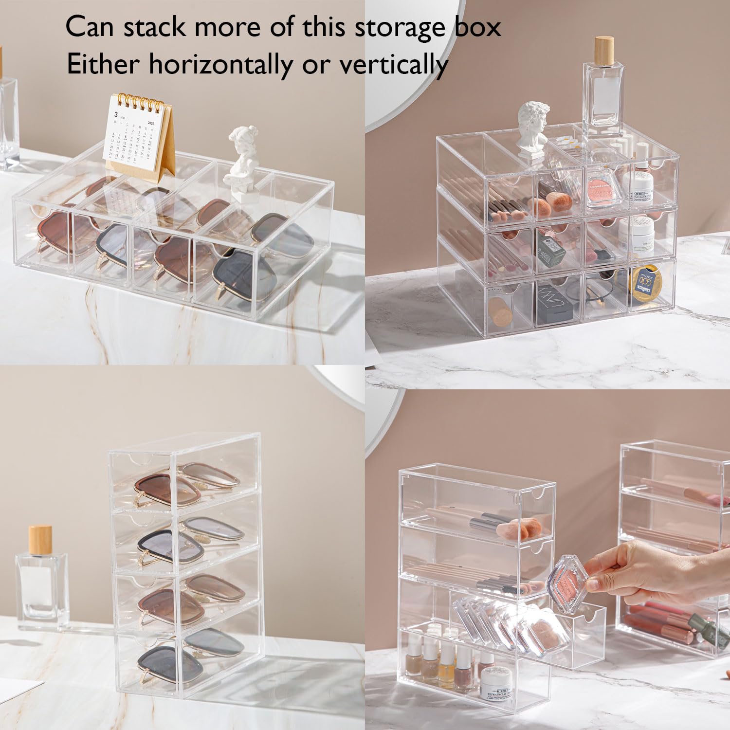 Forfuture-go Stackable Storage demonstrates space-saving versatility for small desks.