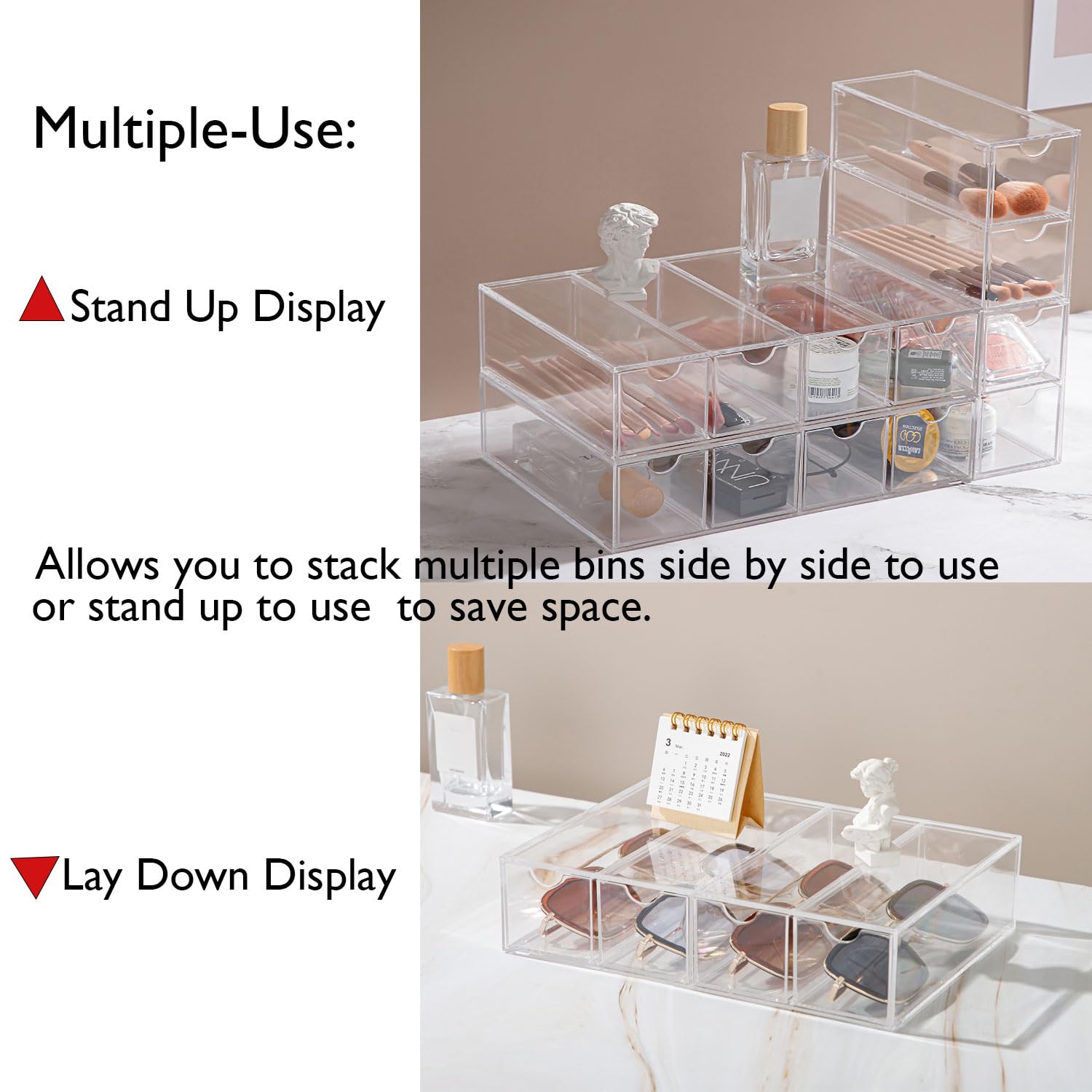 Forfuture-go Storage Box 4-slot bin keeps items separated and accessible.
