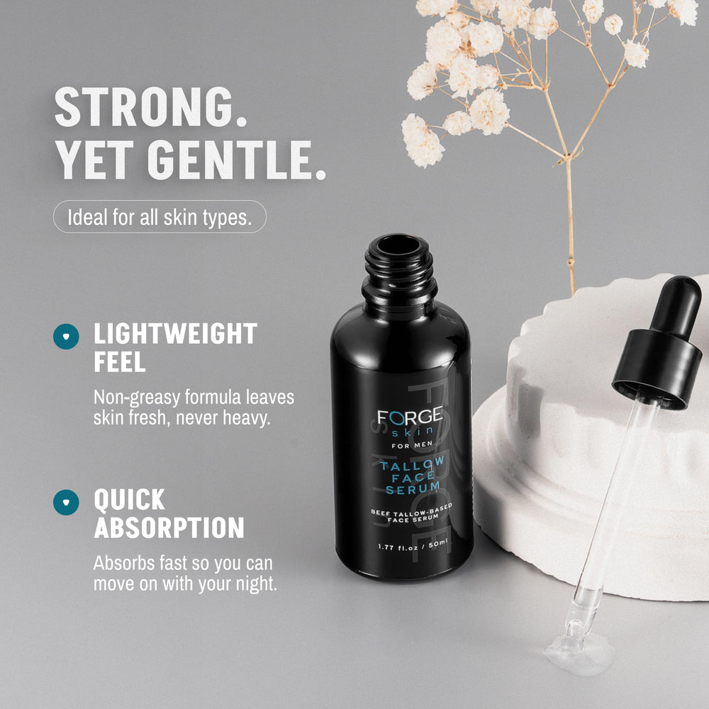Forge Skin Night Serum application massage demonstrates easy rub-in for deeper hydration while sleeping.
