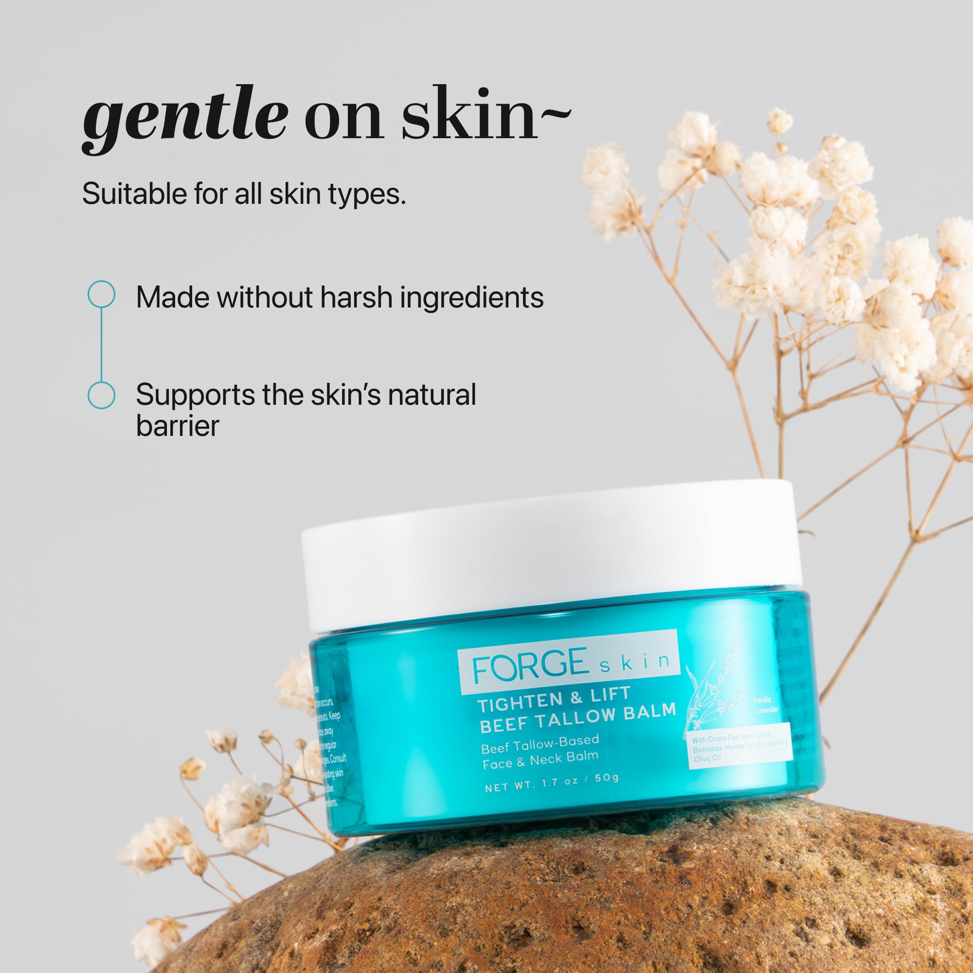 Forge Skin Tighten & Lift Balm on face profile suggesting subtle lift.