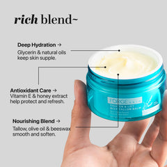 Forge Skin Tighten & Lift Balm honey-tallow swirl highlighting natural nourishment and glow.